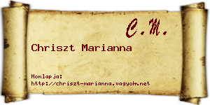 Chriszt Marianna névjegykártya